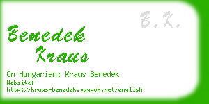 benedek kraus business card